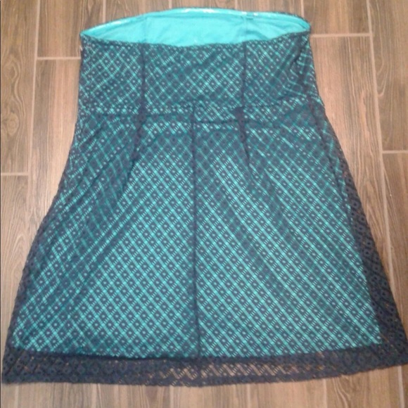 Lane Bryant Strapless Eyelet Green Geo Dress NWOT - Picture 3 of 3